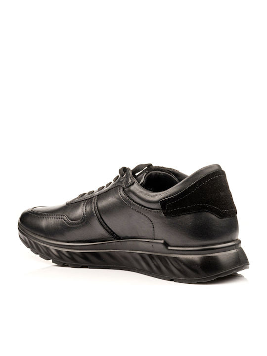 Boxer Δερμάτινα Ανδρικά Casual Παπούτσια Μαύρα – 19342-10-011