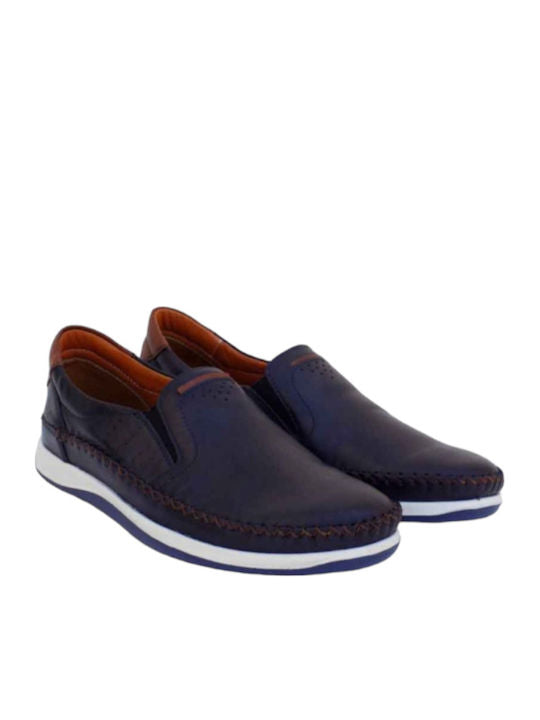 Boxer Δερμάτινα Ανδρικά Casual Παπούτσια Ανατομικά Μπλε – 24000-15-016