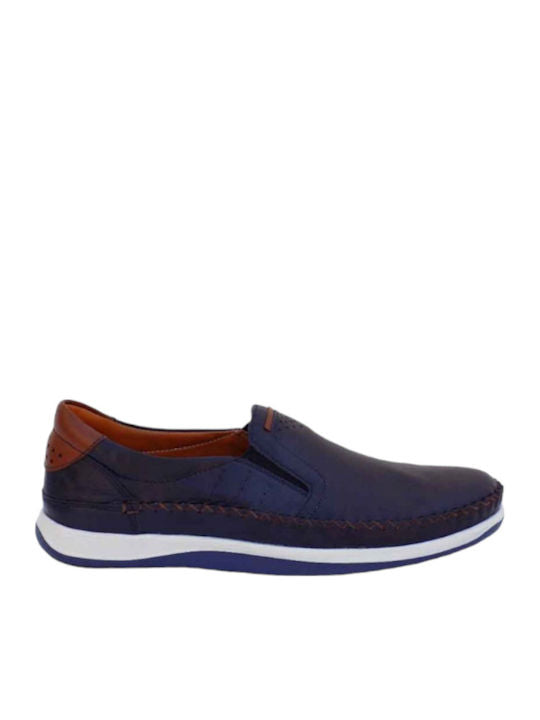 Boxer Δερμάτινα Ανδρικά Casual Παπούτσια Ανατομικά Μπλε – 24000-15-016