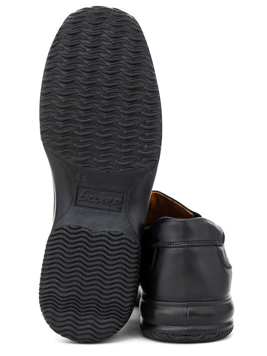 Boxer Δερμάτινα Ανδρικά Casual Παπούτσια Μαύρα – 12146-15-011