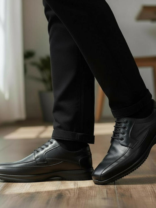 Boxer Δερμάτινα Ανδρικά Casual Παπούτσια Μαύρα – 12155-15-011